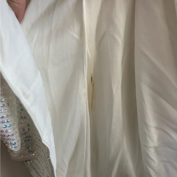 Grace Karin White Sequin Plunge Mini - Picture 8 of 8